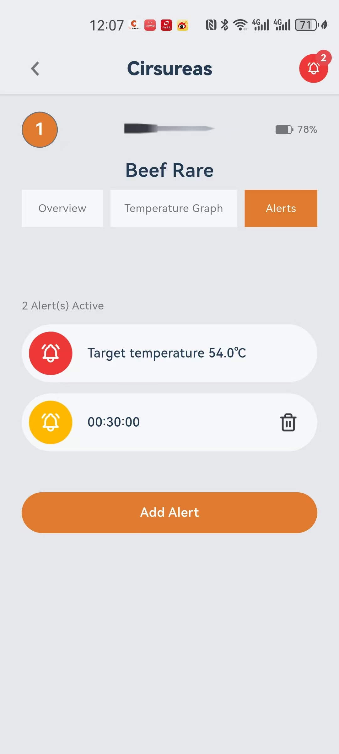 Multi alerts settings